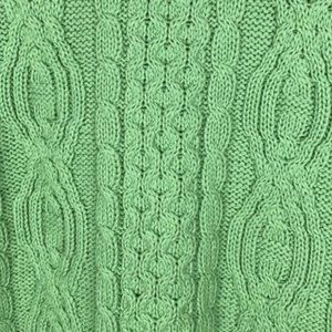 ARAN CRAFTS Ireland Merino Wool Green Cardigan, Size M-L